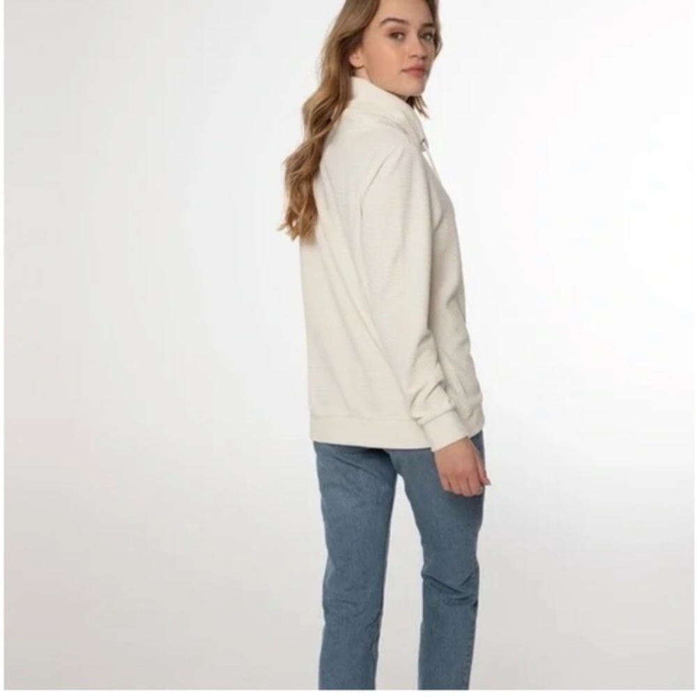 Cream cowled pullover jacket